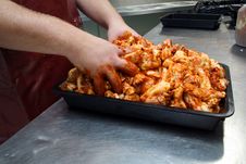 Chicken Wing Preperation 2 Royalty Free Stock Photography