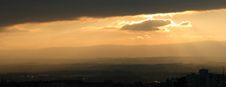 Panorama Of A Sunset On The City Royalty Free Stock Images