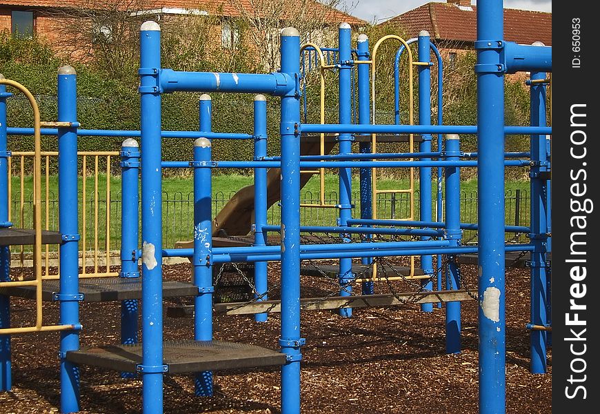 Climbing frame in a playground