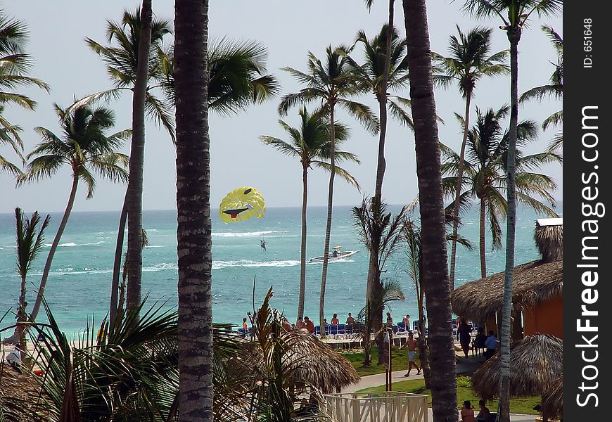 Parasailing ocean view