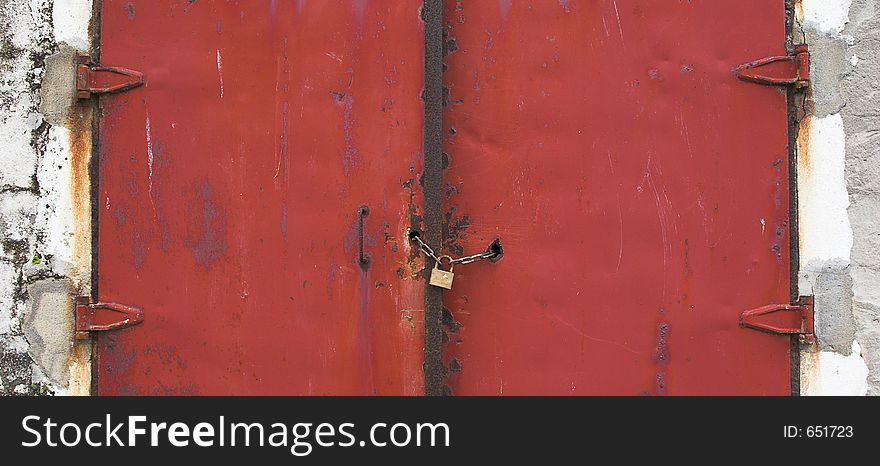 Old red gates