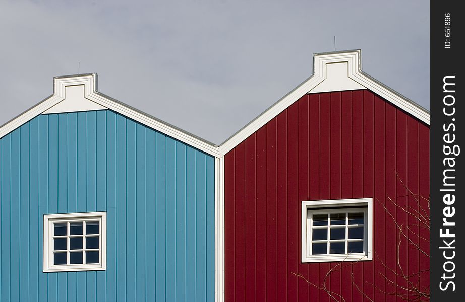 Red and blue house