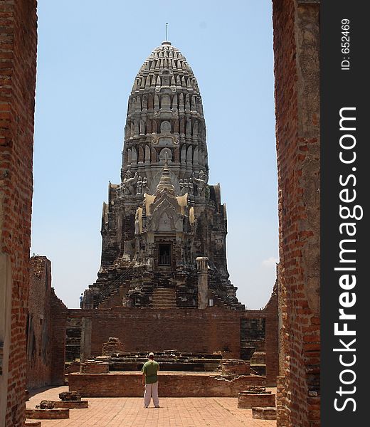 Temple complex in city of Ayyutaya in thailand