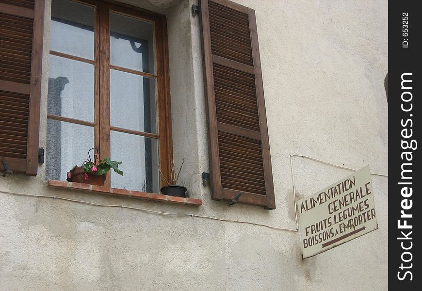 Taken in a tiny mountian village 4000ft up in the South of France it depicts a sign to the Alimentation Generale (The General Store) and it is a gentle reminder of the past.