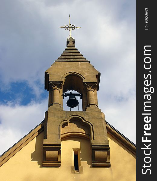 Pilgrimage chapel tower with church bell