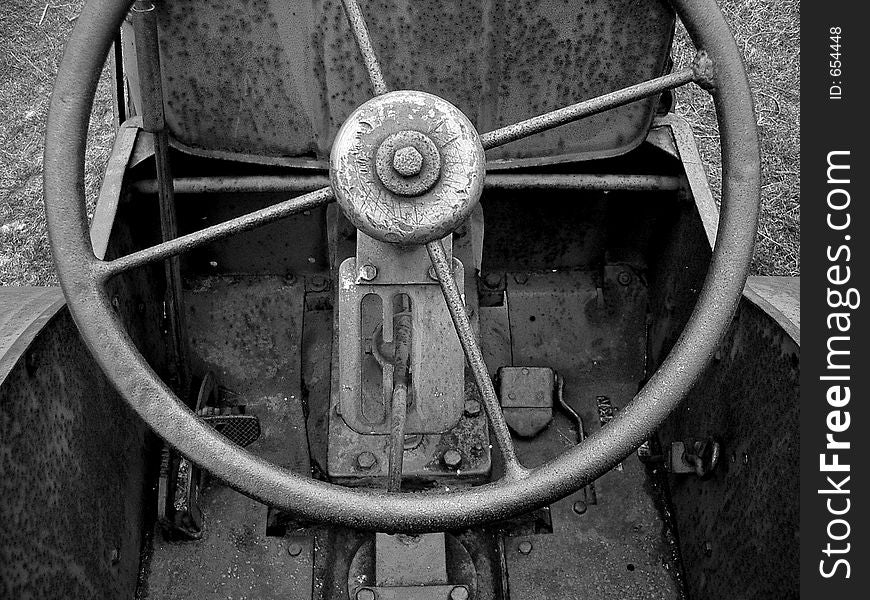 Fragment of an old machine, black & white. Fragment of an old machine, black & white