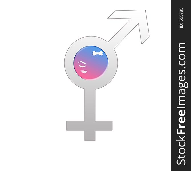 Computer Generated Female _ Male Symbol.