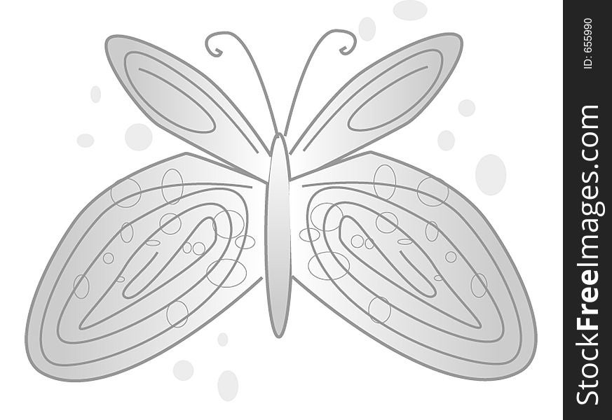 Misty, sparkly butterfly in shades of grey. Misty, sparkly butterfly in shades of grey