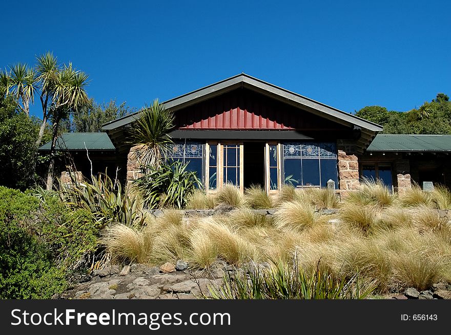 House amongst the tussock - clear sky. House amongst the tussock - clear sky