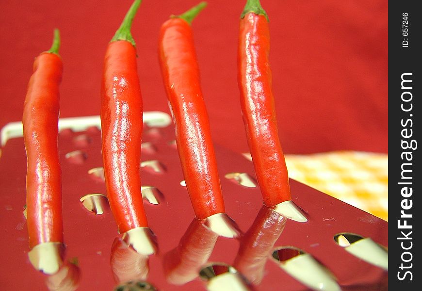 4 x red hot chilli peppers. 4 x red hot chilli peppers