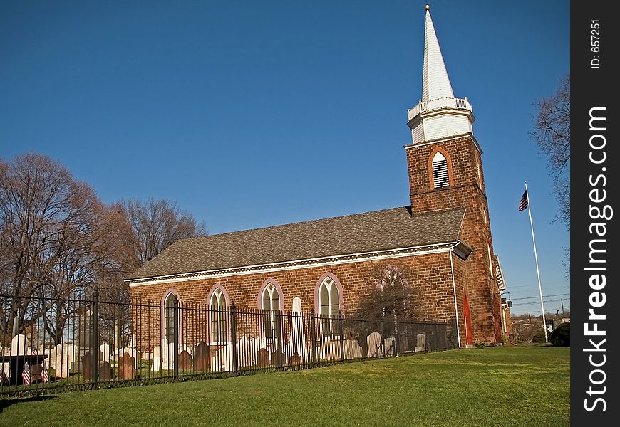 The historic First Reformed Church circa 1686, located in Hackensack NJ. The historic First Reformed Church circa 1686, located in Hackensack NJ.
