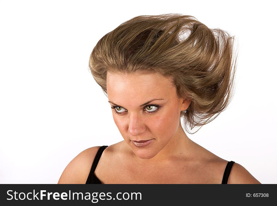 Young woman with a strange hair style