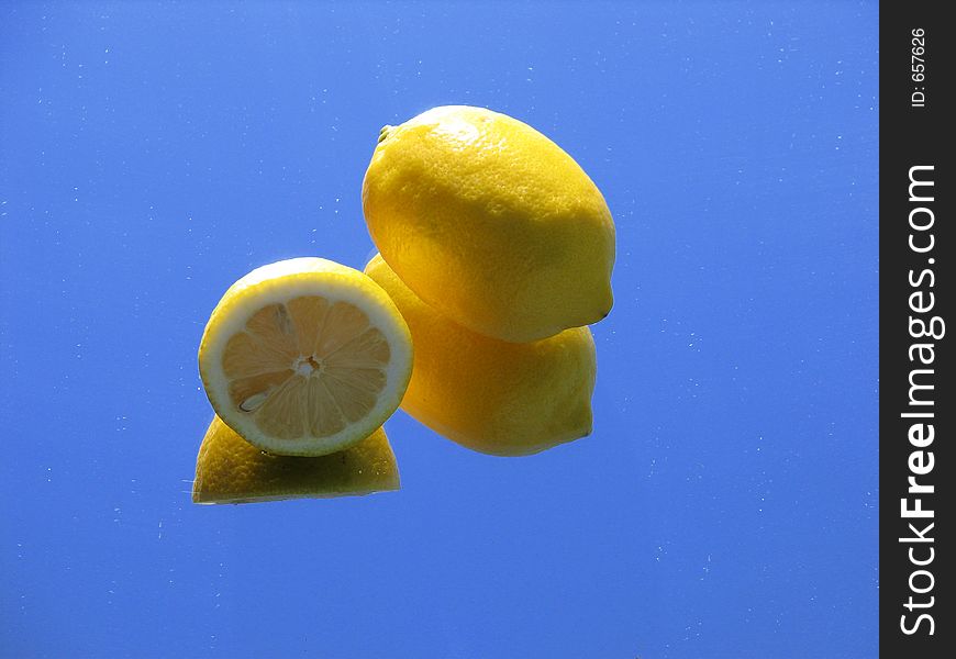 Two lemon to blue sky. Two lemon to blue sky