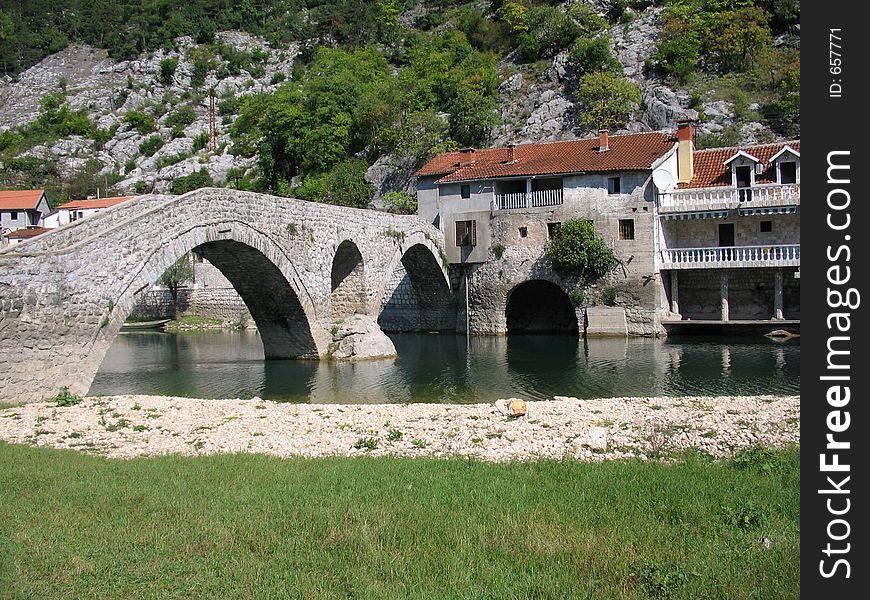 Old bridge in village Rijeka Crnojevica - Montenegro