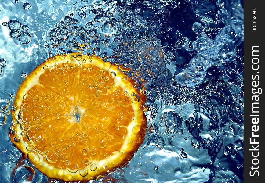 Orange Splashing Water