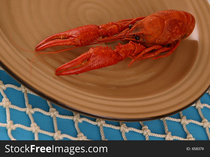 Crawfish on brown Plate