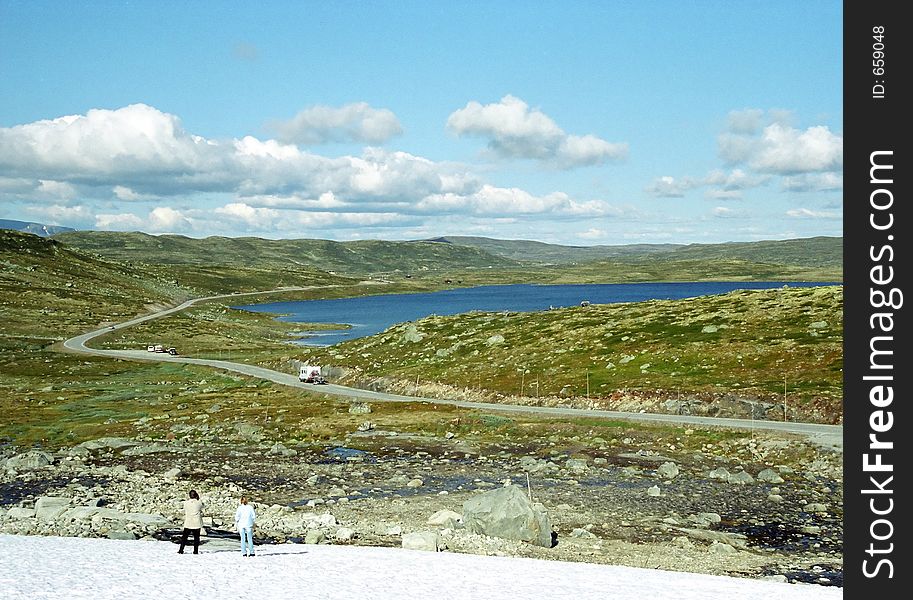 Mountain Road And Lake
