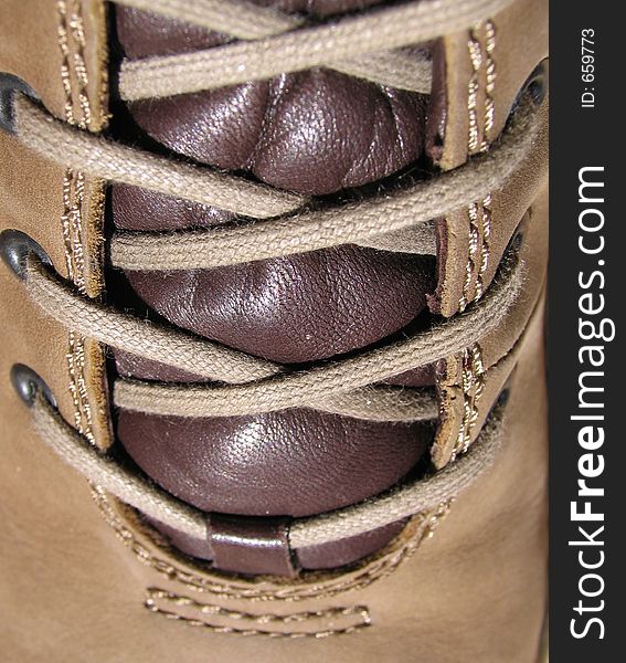 Macro shot of bootlaces