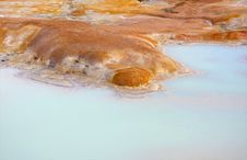 Hot Pool With Sulphur Deposits Royalty Free Stock Photo Hot Pool With Sulphur Deposits Royalty Free Stock Photo