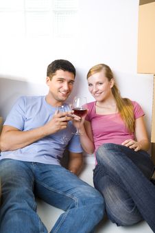 Celebrating Couple Royalty Free Stock Photography Celebrating Couple Royalty Free Stock Photography