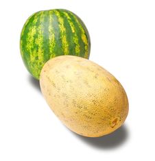 Isolated Cantaloupe And Water Melon Royalty Free Stock Image Isolated Cantaloupe And Water Melon Royalty Free Stock Image