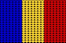 Romania/Chad Heart Flag Stock Image
