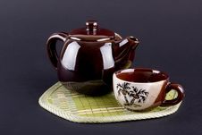 Teapot And Cups Royalty Free Stock Photo Teapot And Cups Royalty Free Stock Photo