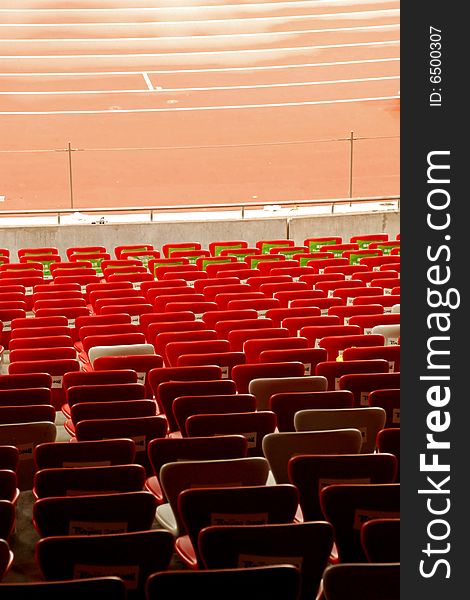 Empty chairs in a gymnasium