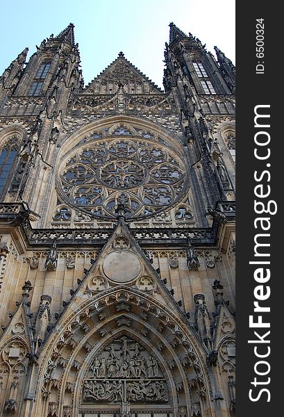 A detail of a church in Praha. A detail of a church in Praha