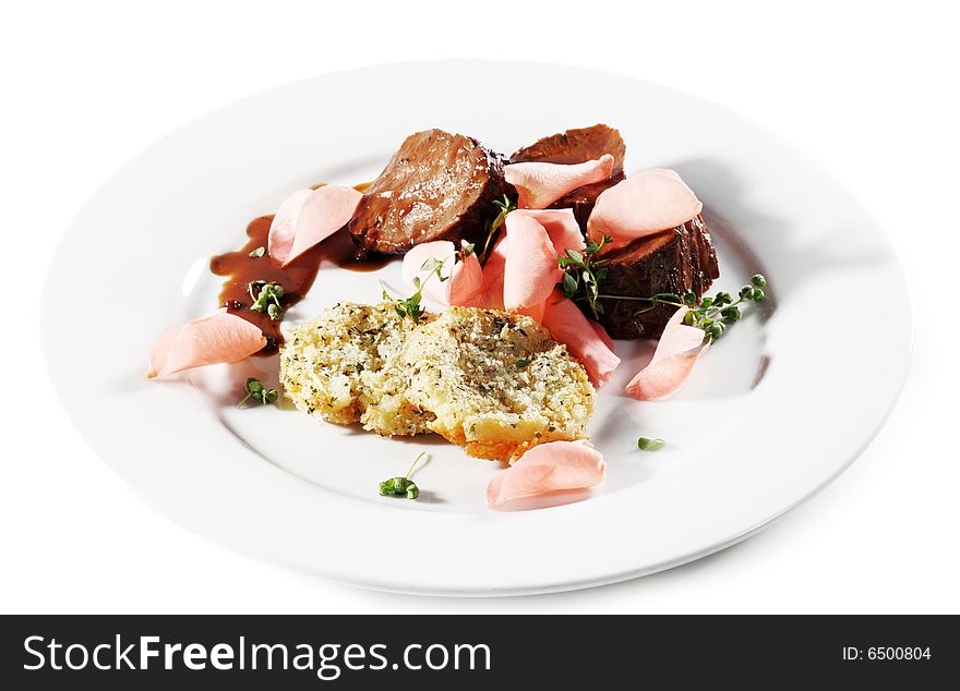 Beef Plate with Potatoes Galette