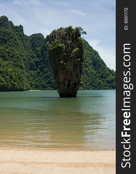 James Bond Island in Nga Phang bay, Thailand. The setting for The Man With The Golden Gun starring Roger Moore.