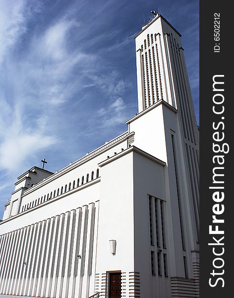 The tall modern catholic church in Kaunas city, Lithuania. The tall modern catholic church in Kaunas city, Lithuania.