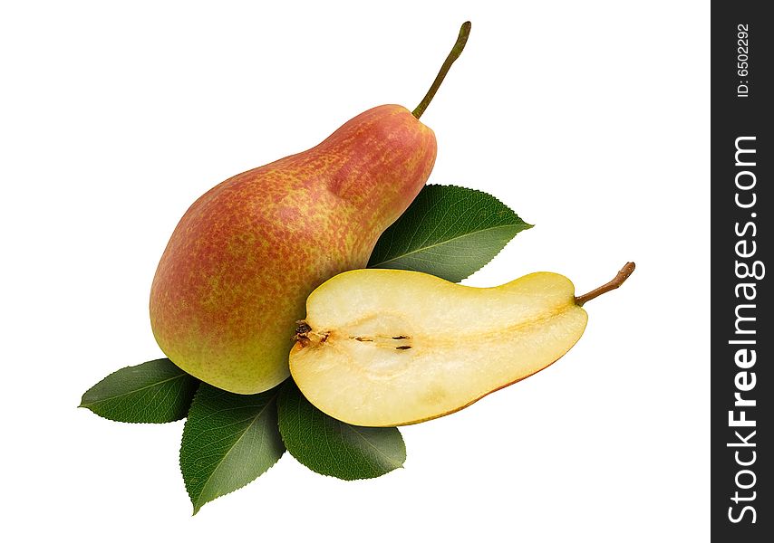 Juicy pears isolated over white background. Juicy pears isolated over white background.