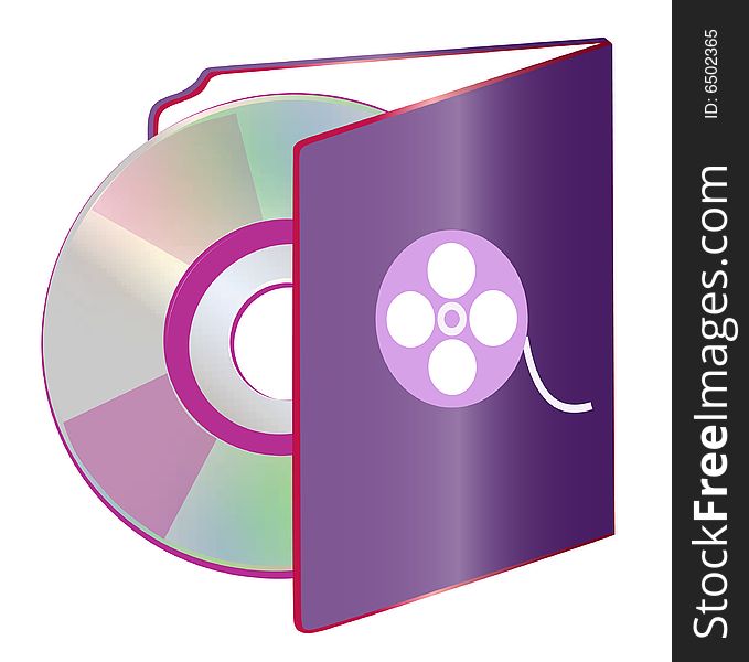 A folder showing a compact disc in a white background. A folder showing a compact disc in a white background