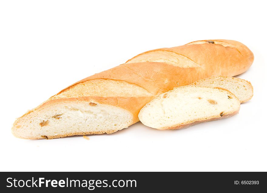Some bread isolated on white