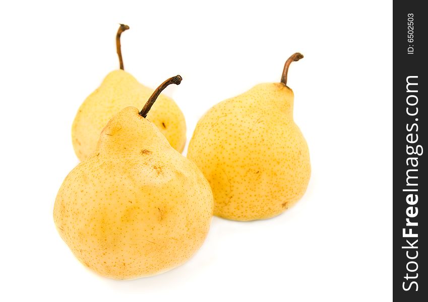 Three pears isolated on white. Three pears isolated on white