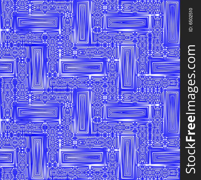 Blue fractal blocks abstract seamless background.