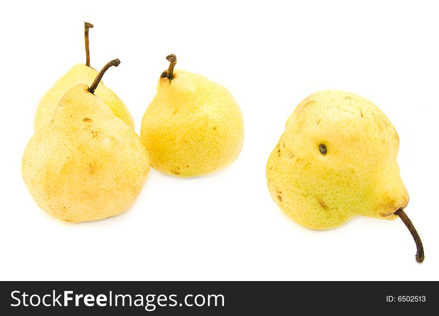 Several pears isolated on white. Several pears isolated on white