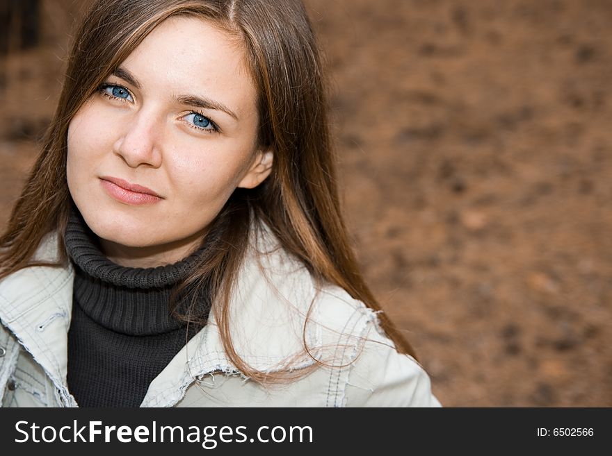 Pensive young girl alone outdoor