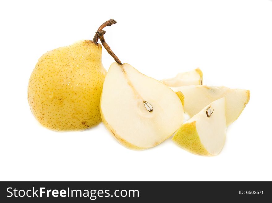 Several pears isolated on white. Several pears isolated on white