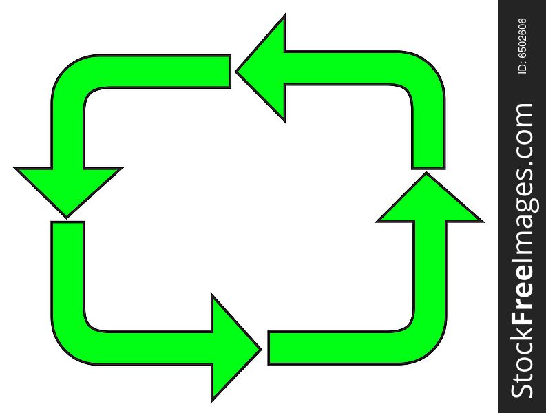 A green recycle symbol showing to protect in a white background