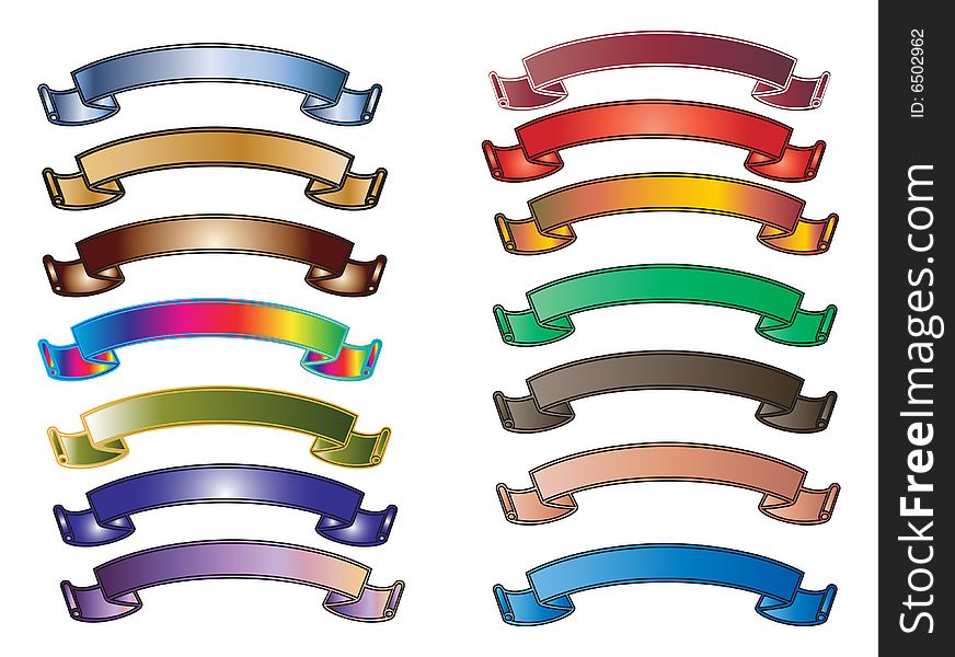 multicolor ribbons in a white background