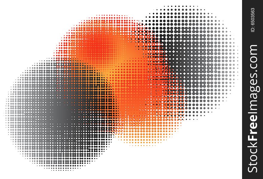 Illustration of halftone background, orange, gray
