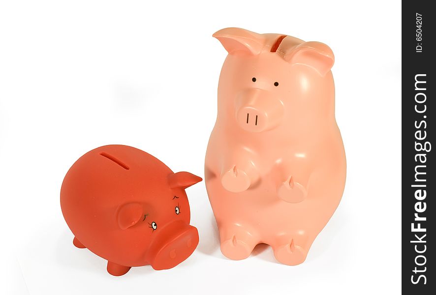 Pink And Red Piggy Bank