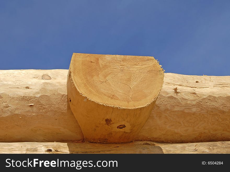 Close-up of Log Home Construction