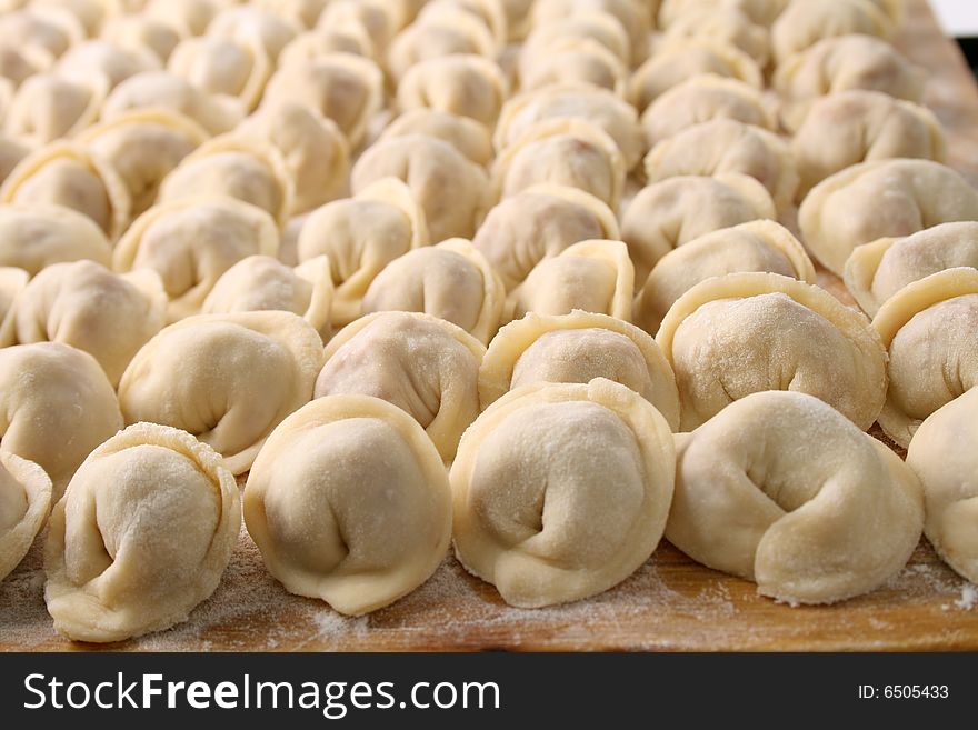 Foodstuff: texture of raw Russian ravioli. Foodstuff: texture of raw Russian ravioli