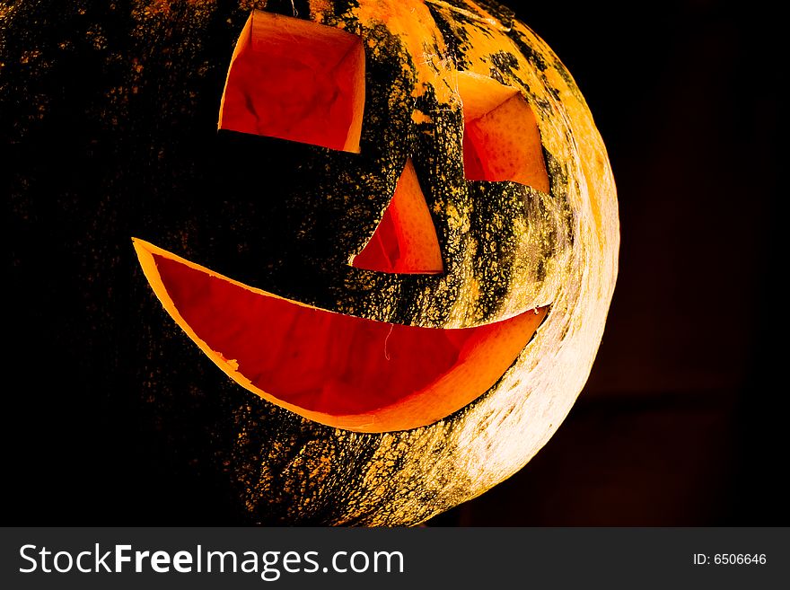 Autumn pumpkin isolated on black background. Autumn pumpkin isolated on black background