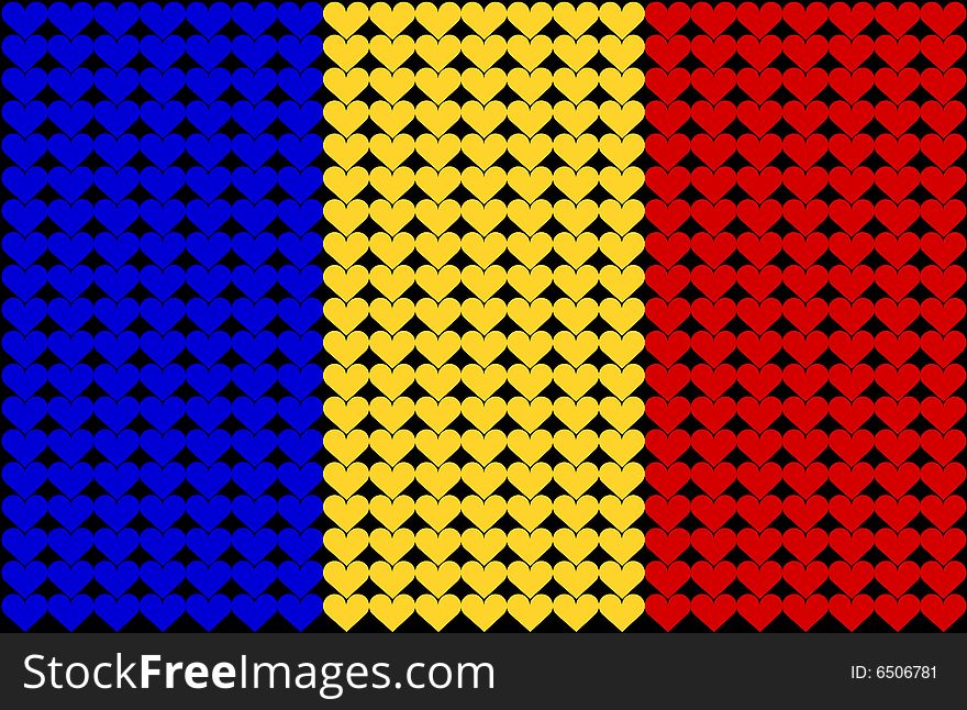 Romania/Chad heart flag