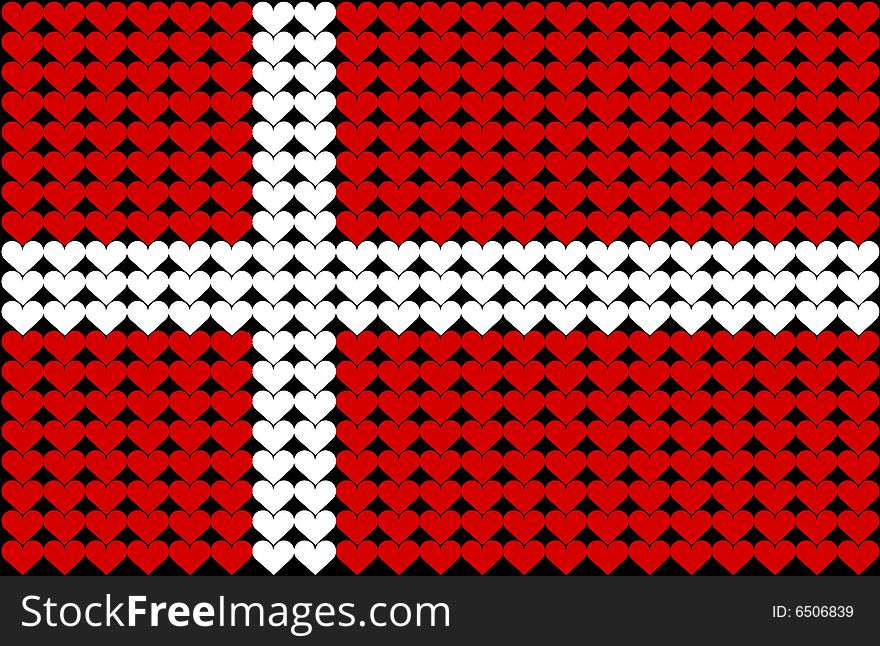 An illustration of Danish flag. An illustration of Danish flag