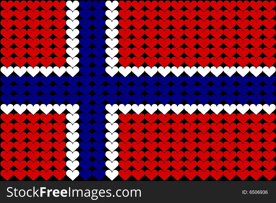 An illustration of Norwegian flag. An illustration of Norwegian flag